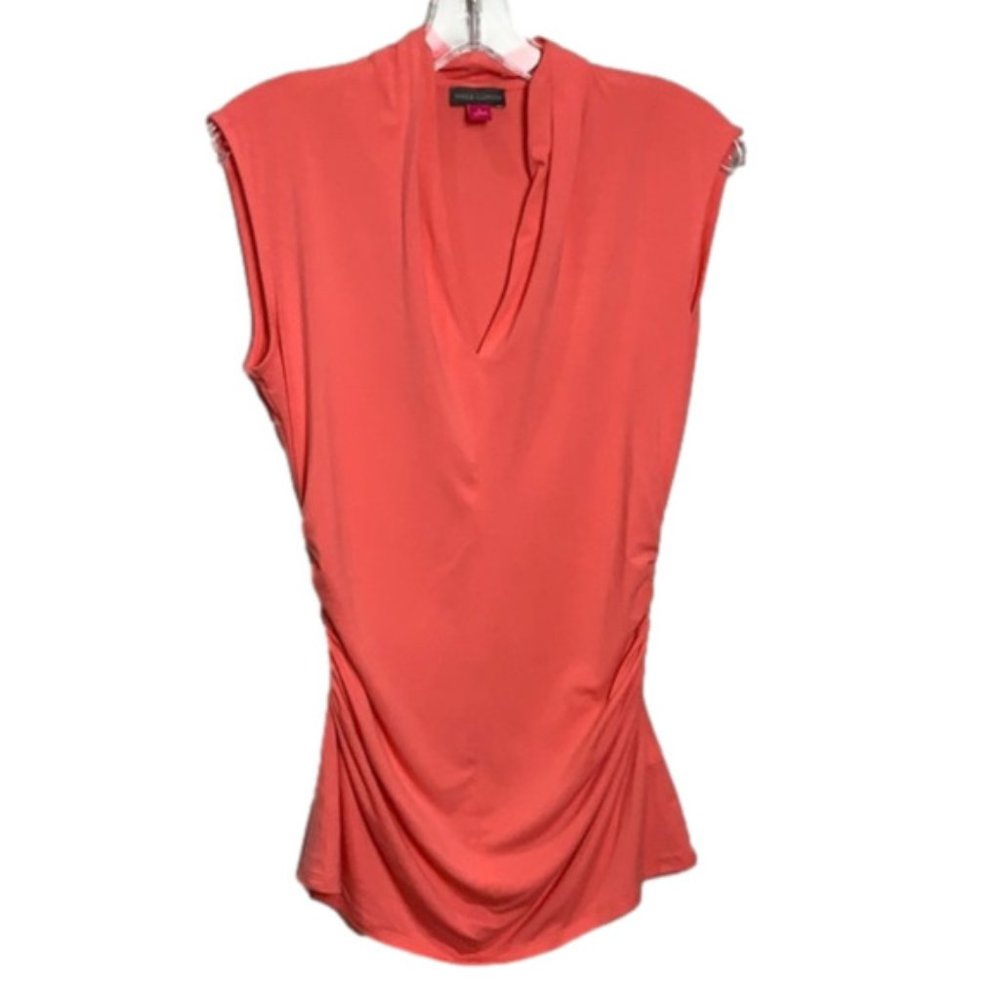 Vince Camuto tangerine sleeveless v neck t…